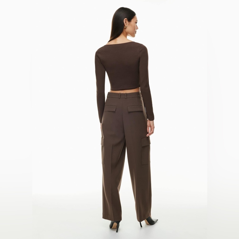 Aritzia Babaton Sculpt Knit Prominence Brown Longsleeve Size XL - Picture 2 of 11